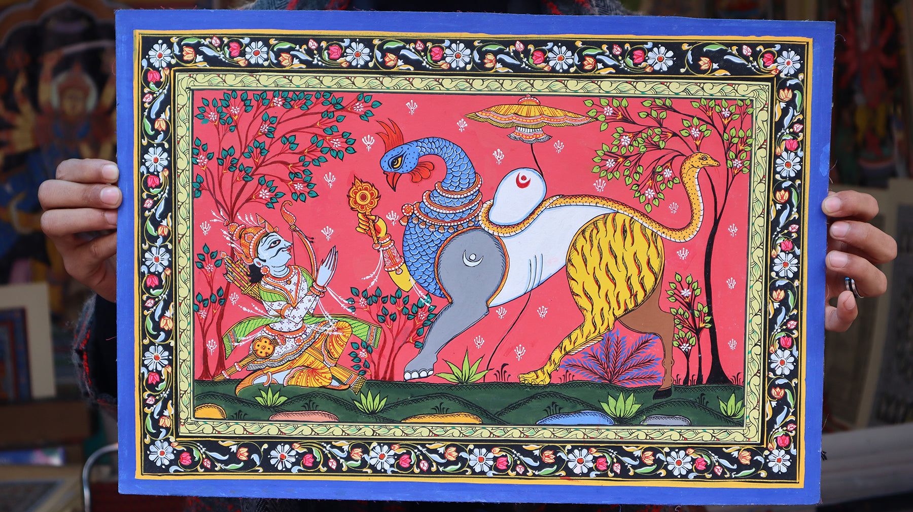 Navagunjara, a prominent motif of Pattachitra