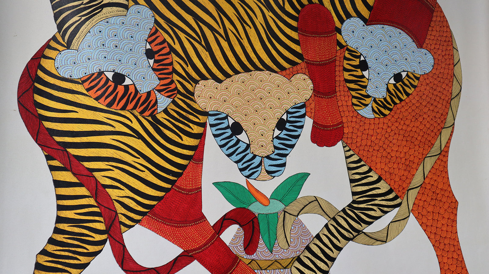 The tiger lord, a revered deity of the Indian tribal community Gond