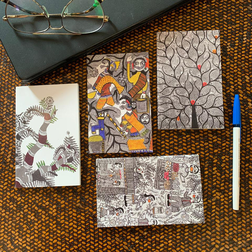 Madhubani Art Notebooks – Set of 4 Designs from Bihar