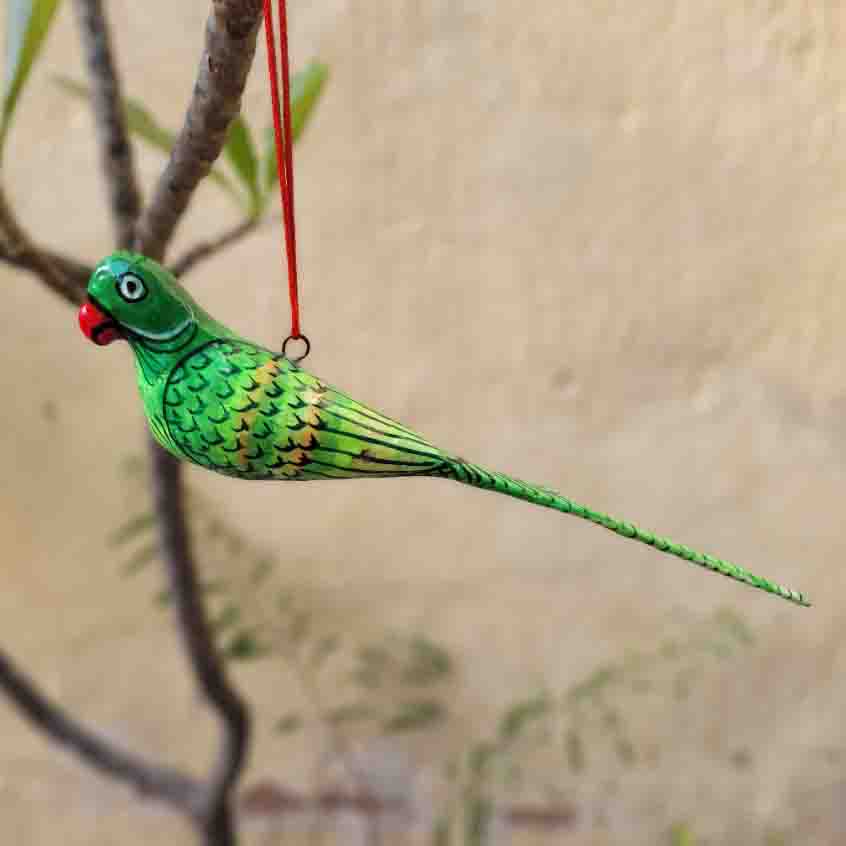 Patachitra Papier Mache Colourful Birds 10"