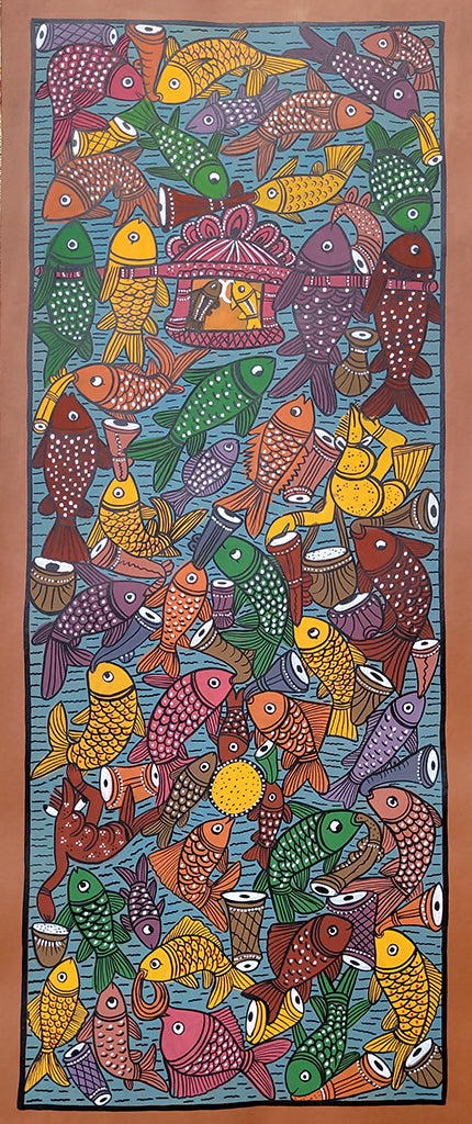 KalighatPainting _Tribal Dance_by BapiChitrakar