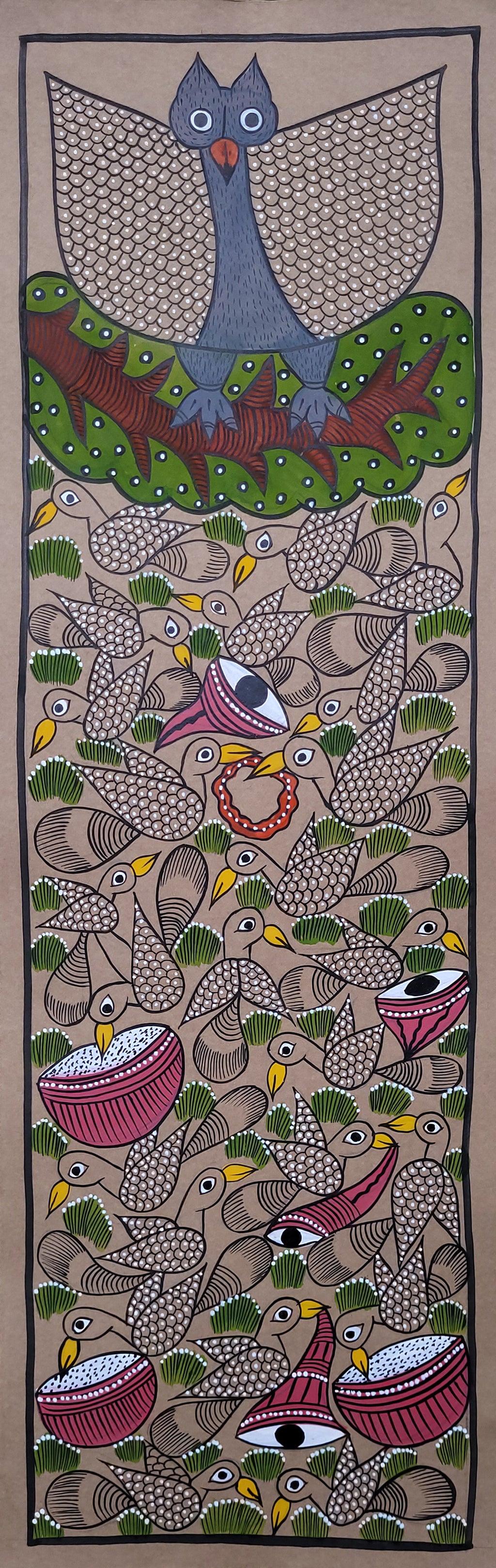 KalighatPainting _Bird Marriage_by BapiChitrakar