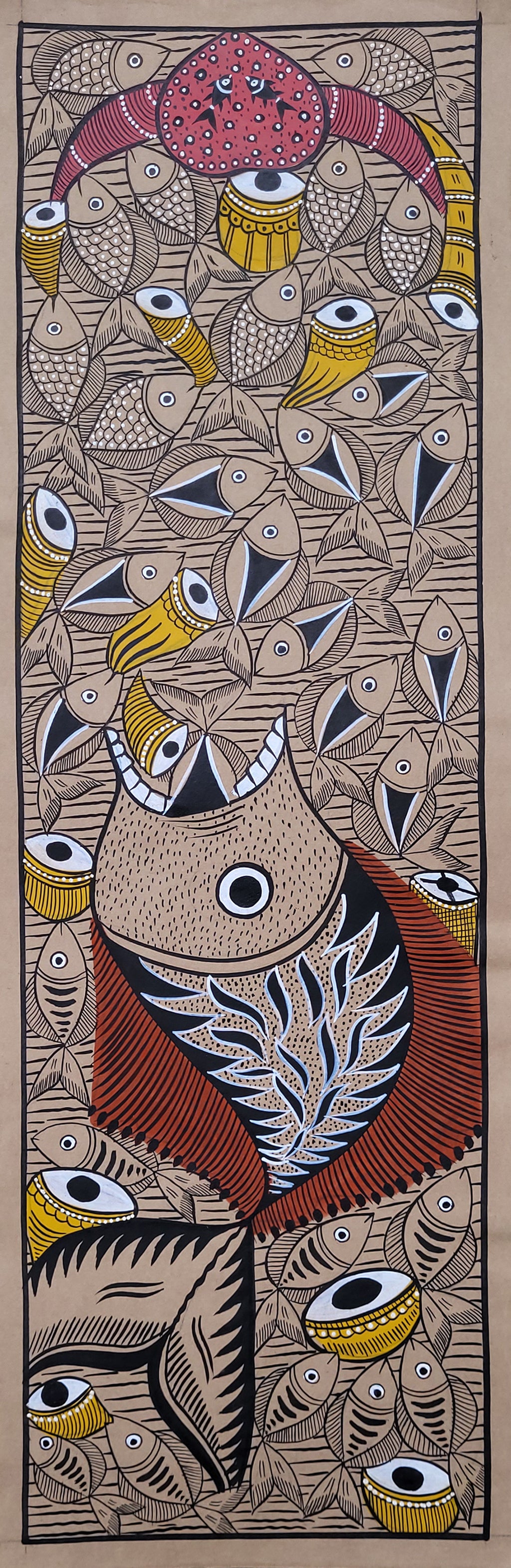 KalighatPainting _FishMarriage_by BapiChitrakar