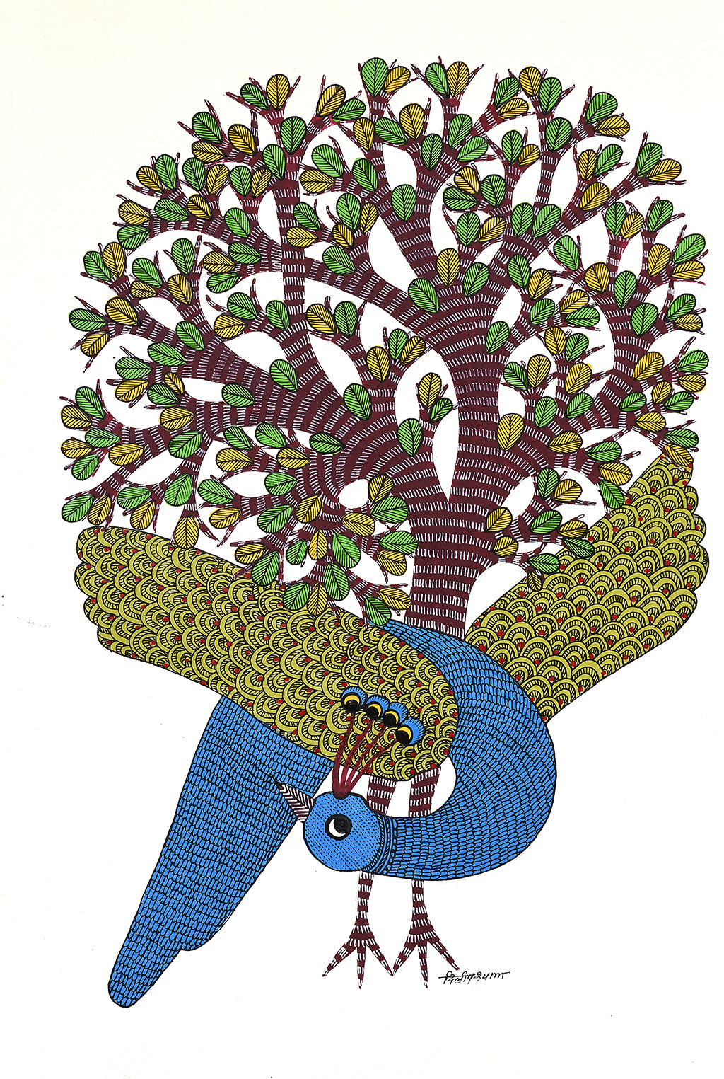 Gond folk art painting by Dilip Shyam