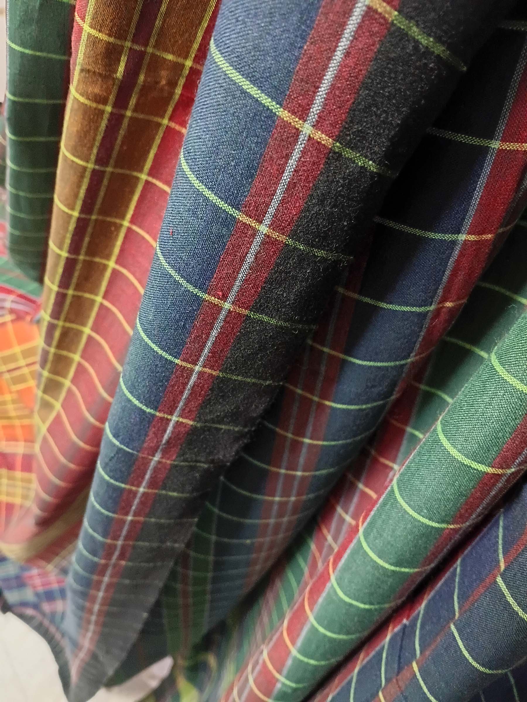 Contemporary Gamchha Cotton Saree – Forest Red Check