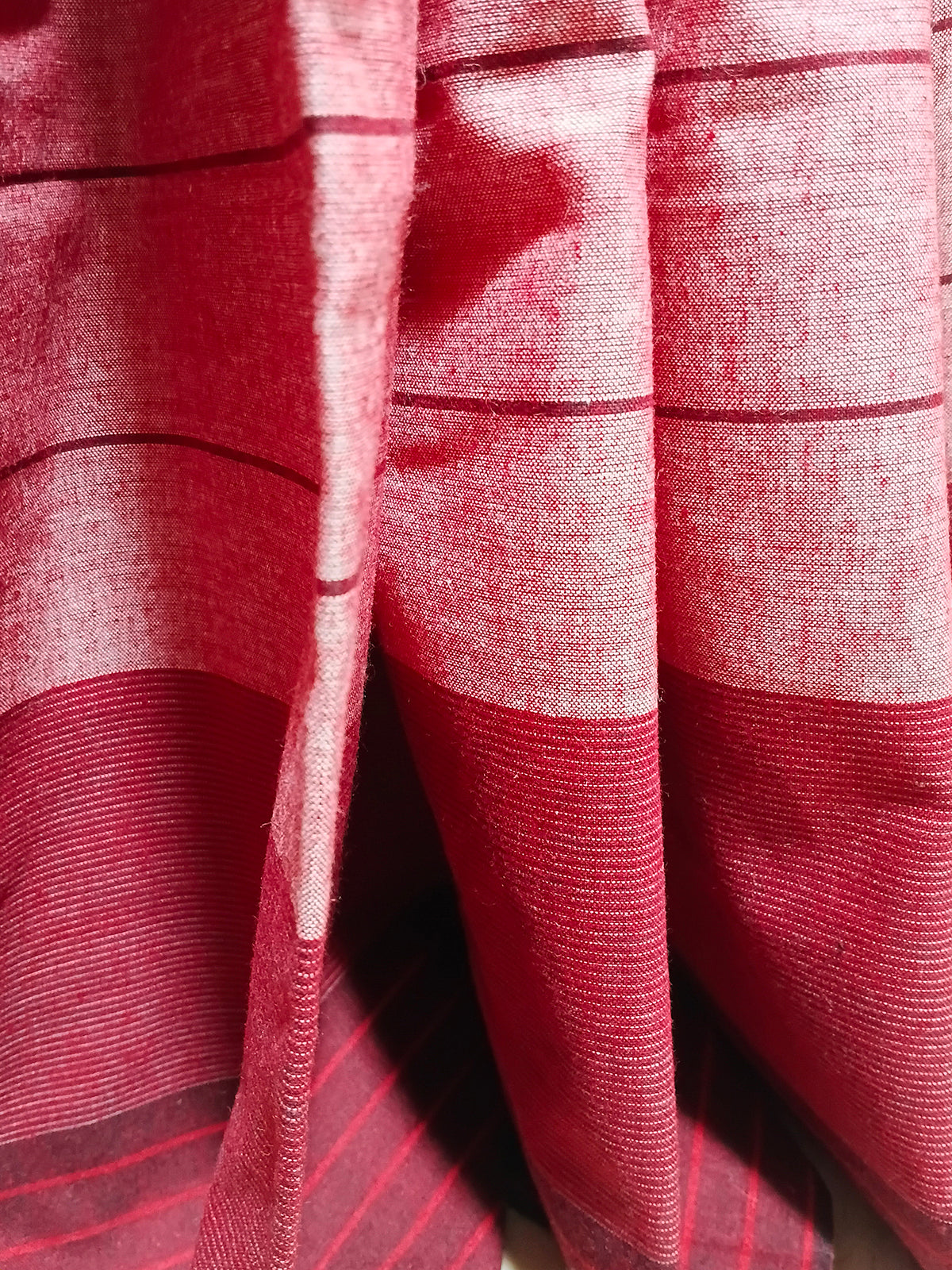 Contemporary Gamchha Cotton Saree – Blush Pink & Charcoal Grey Contrast