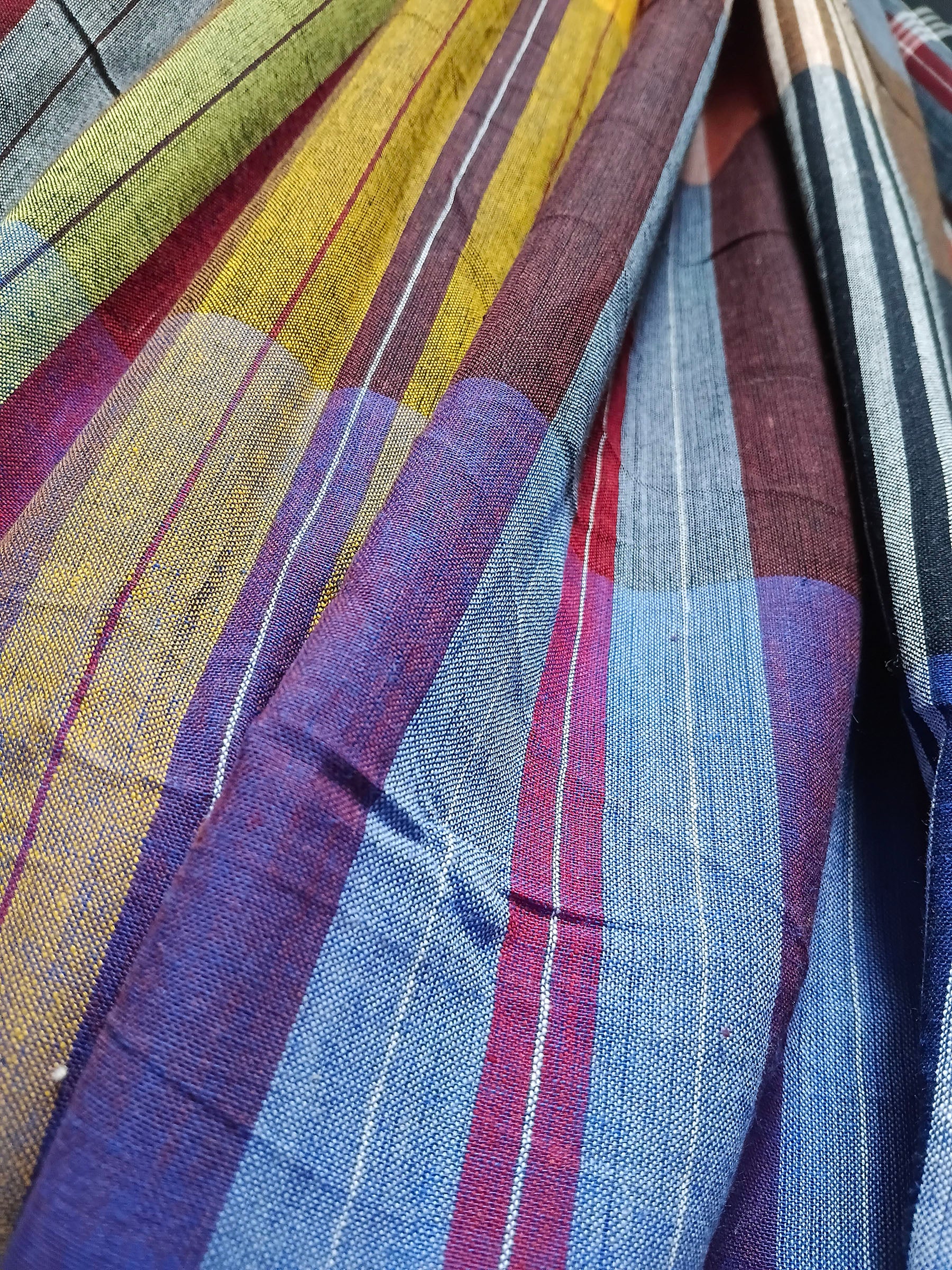Multicolor Checked Handloom Cotton Saree