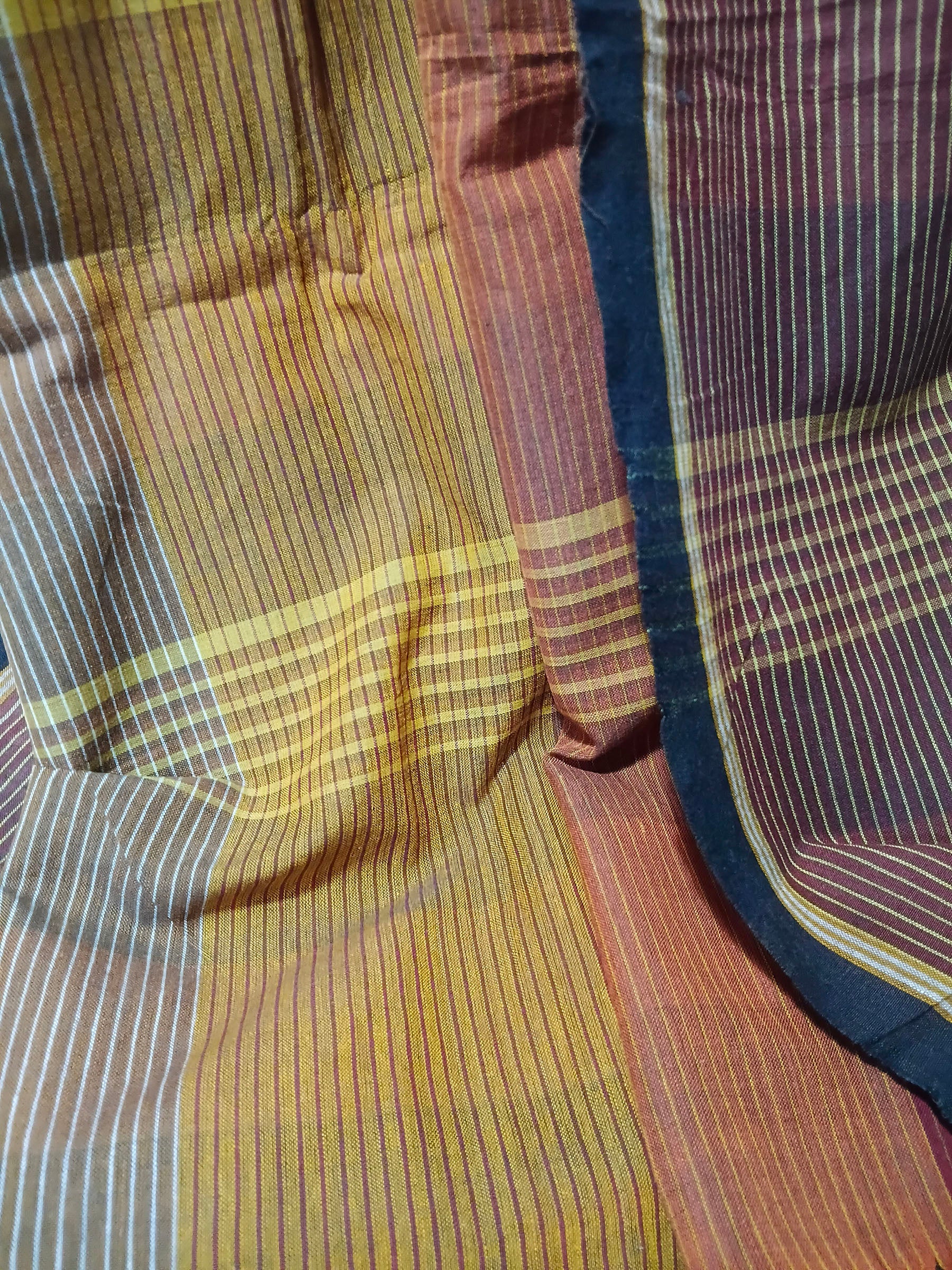Sunset Check Handloom Cotton Saree