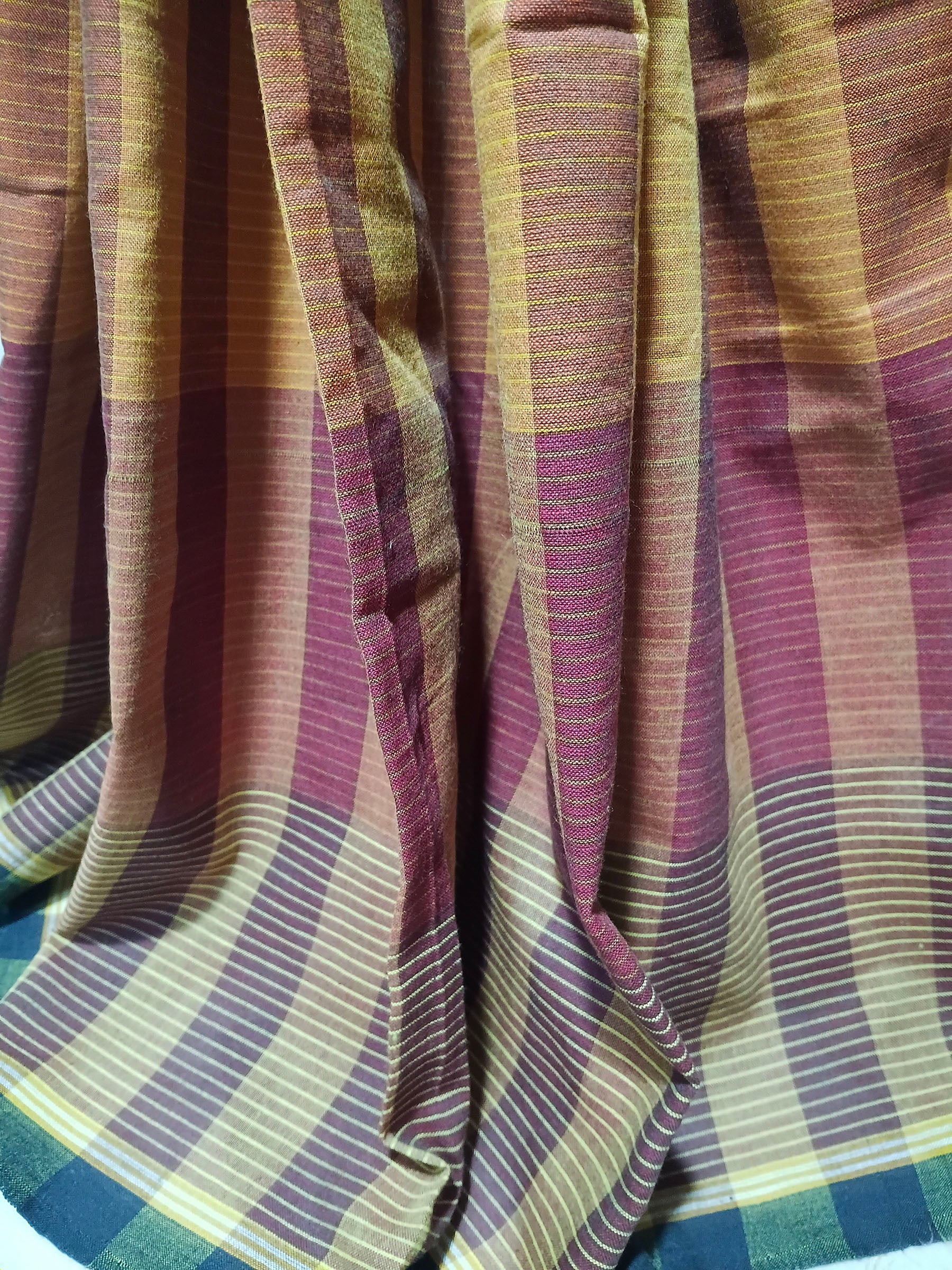 Sunset Check Handloom Cotton Saree