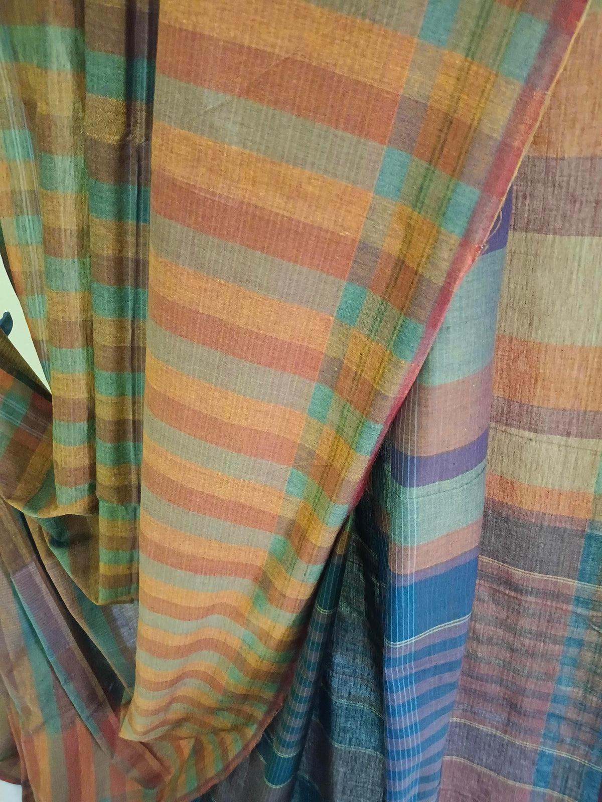 Earthy Striped Handloom Gamchha Saree
