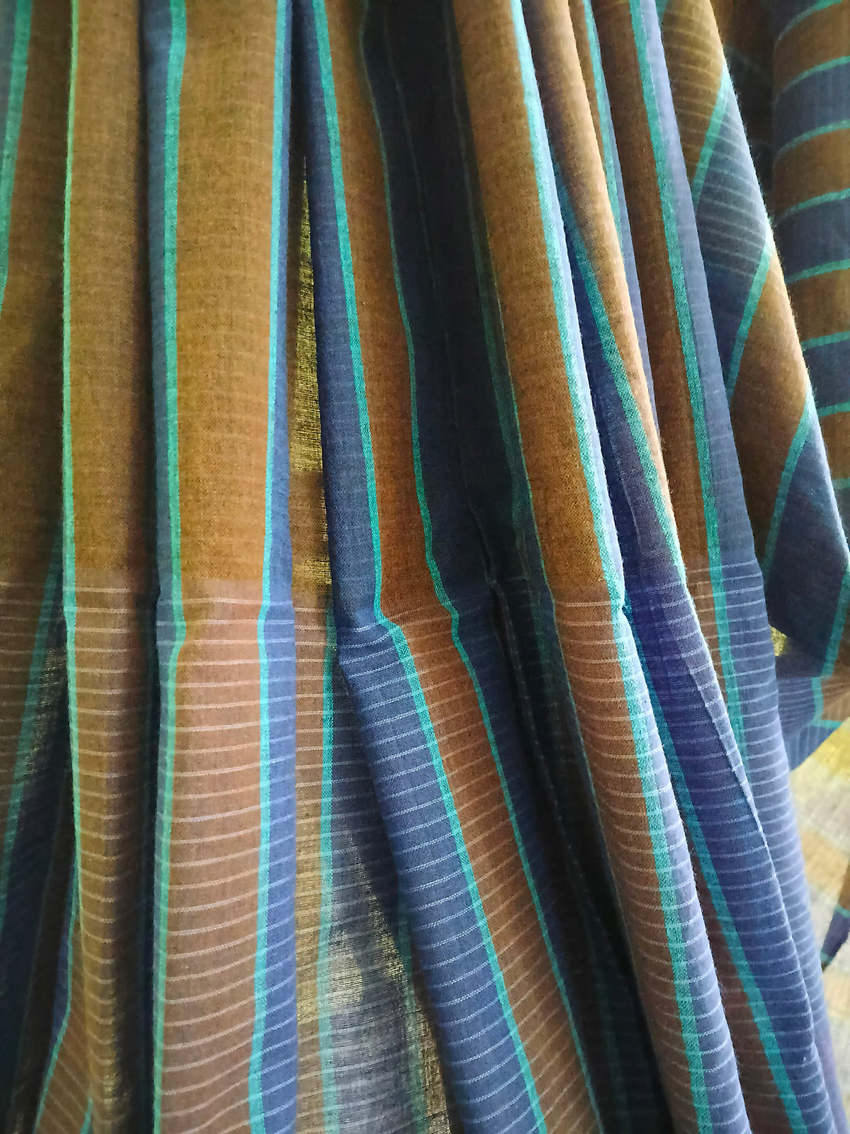 Indigo Rust Multicolour Handloom Gamchha Saree