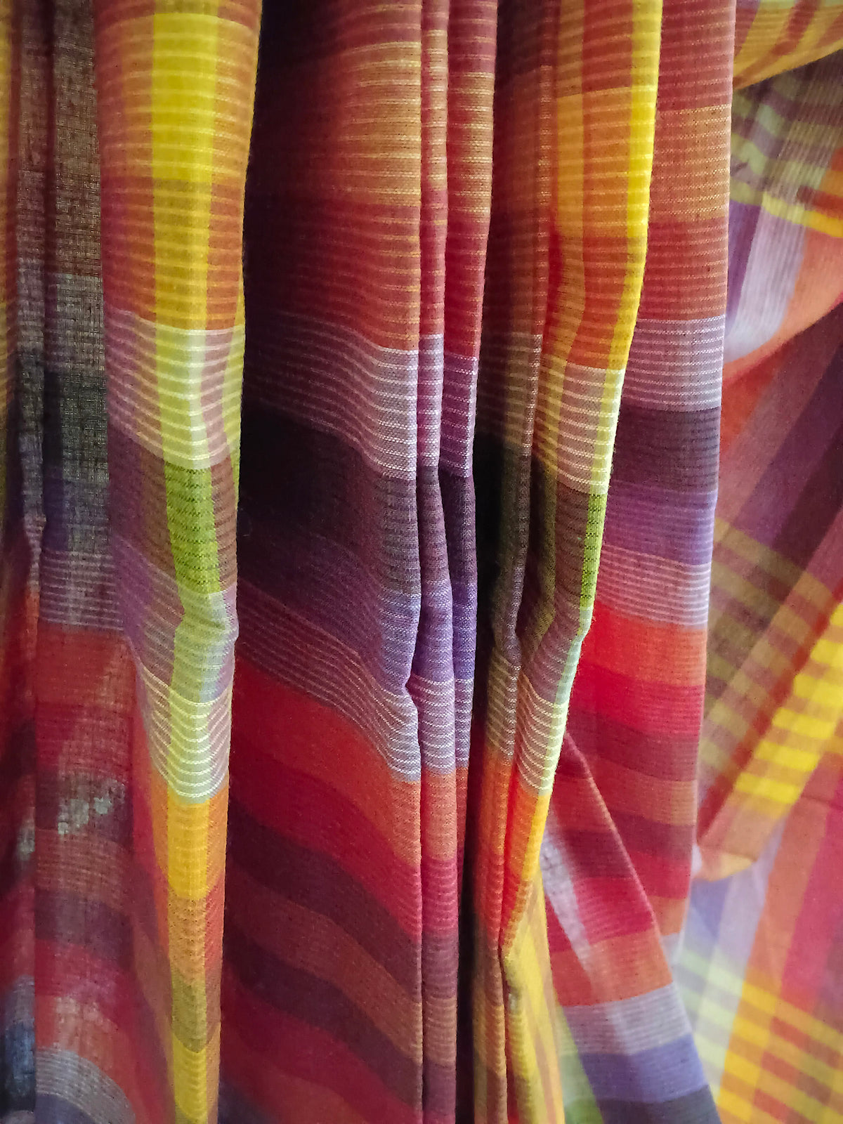 Magenta Purple Multicolour Handloom Gamchha Saree