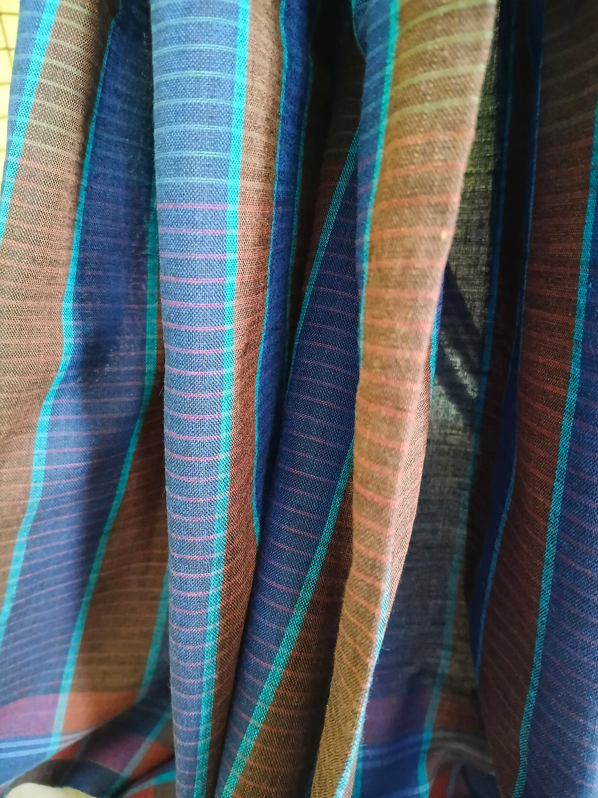 Multicolour Indigo Rust Handloom Gamchha Saree
