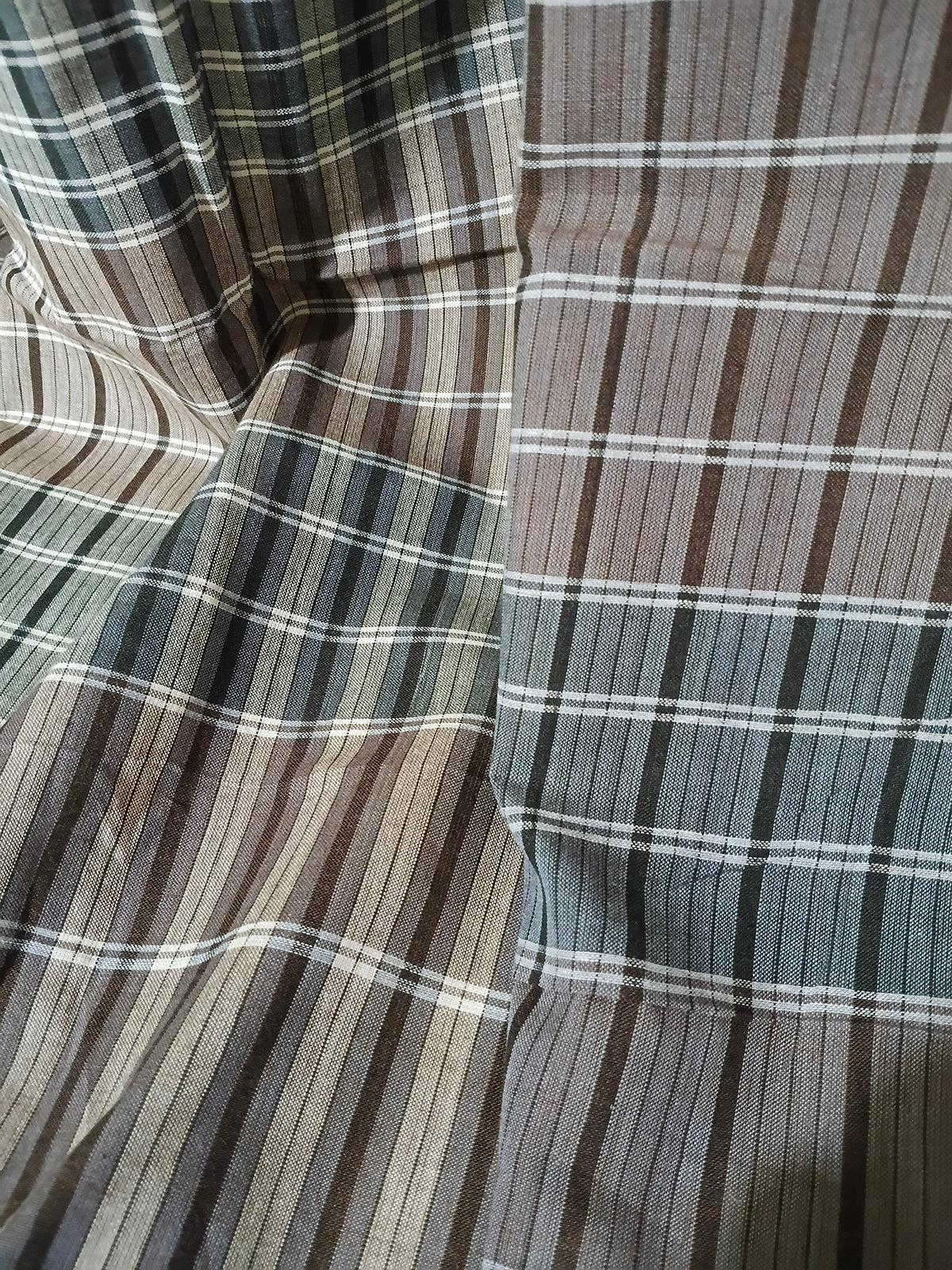 Charcoal Grey Olive Handloom Gamchha Saree