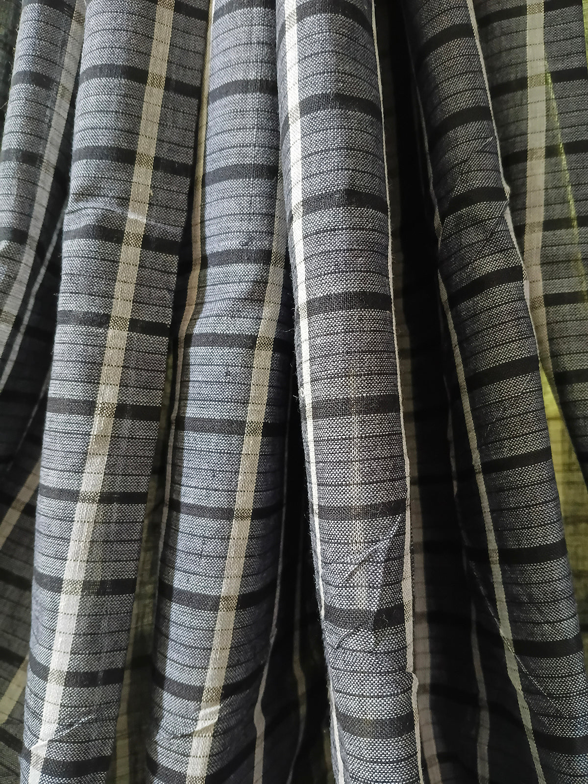 Blue Black Olive Handloom Gamchha Saree