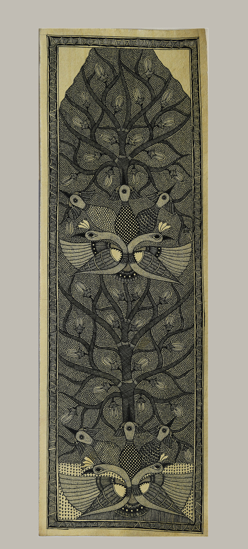 Godna painting "Peococks" by Ranjit Paswan