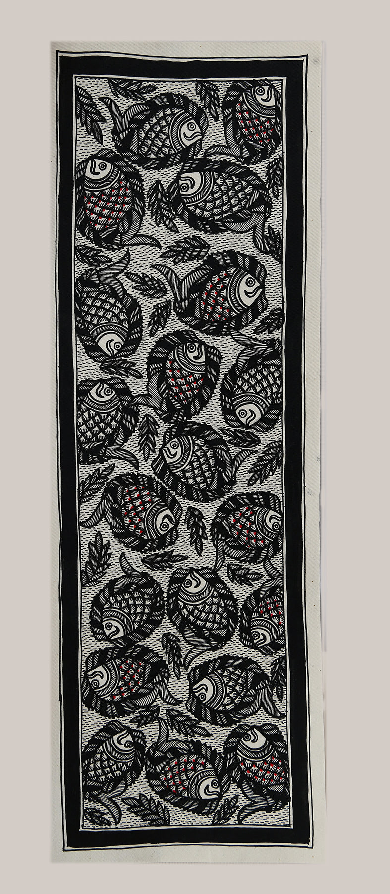 Godna painting " Fishes" by Ranjit Paswan