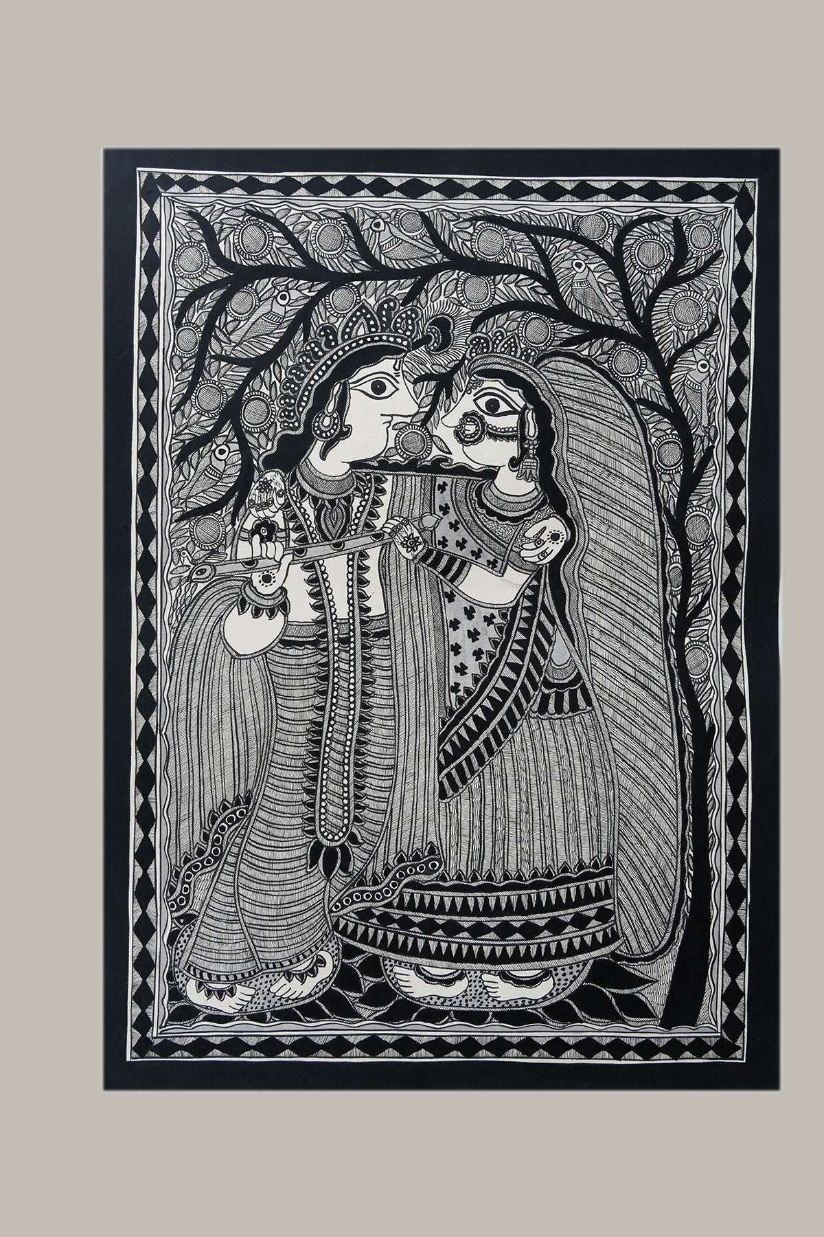Godna painting "lord Radha & Krishna" by Ranjit Paswan