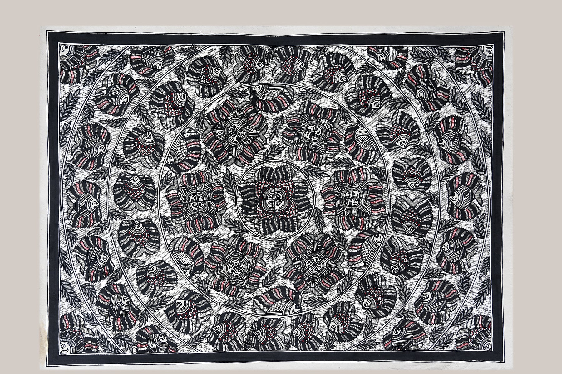 Godna painting "fishes" by Ranjit Paswan