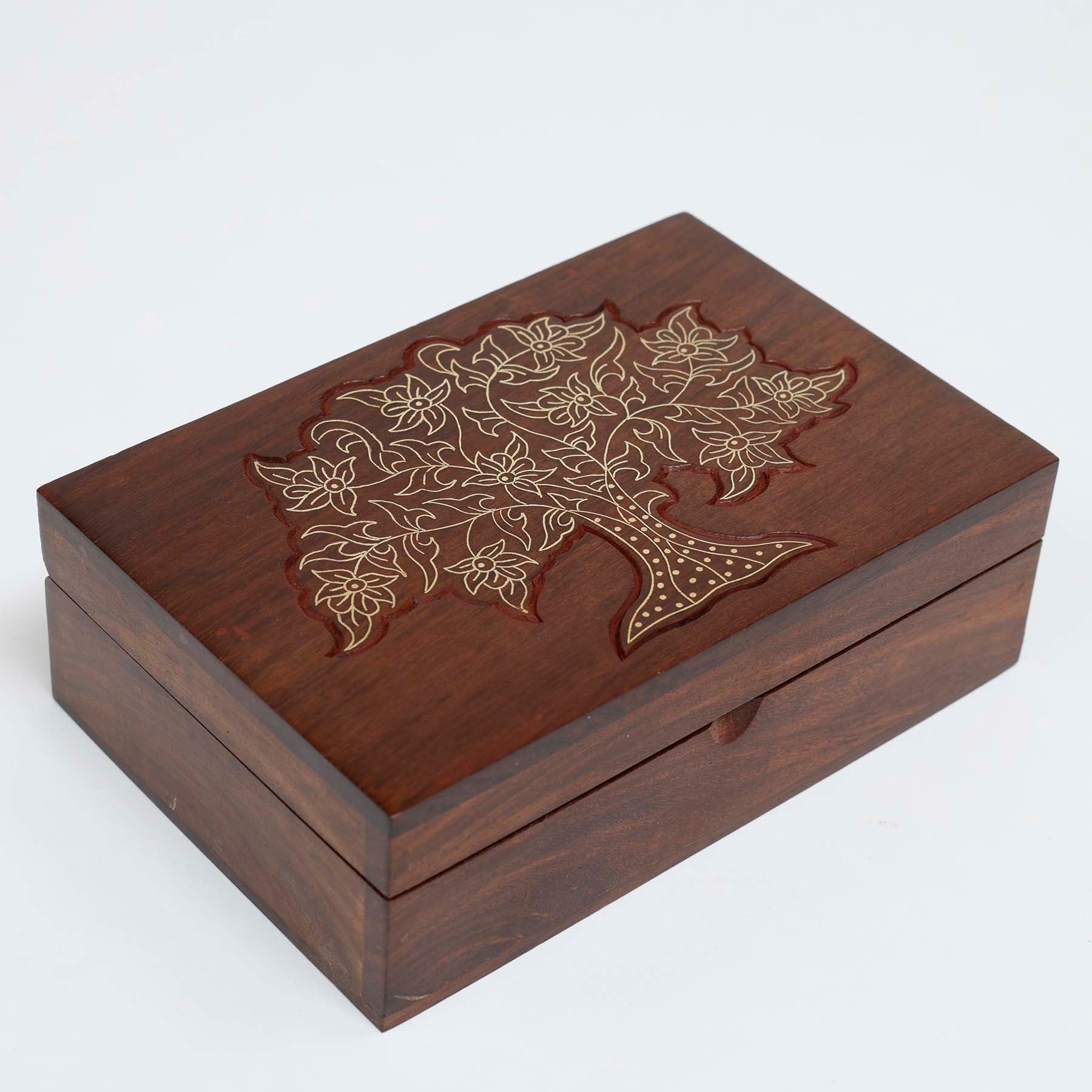 Brass Inlay Wooden Box