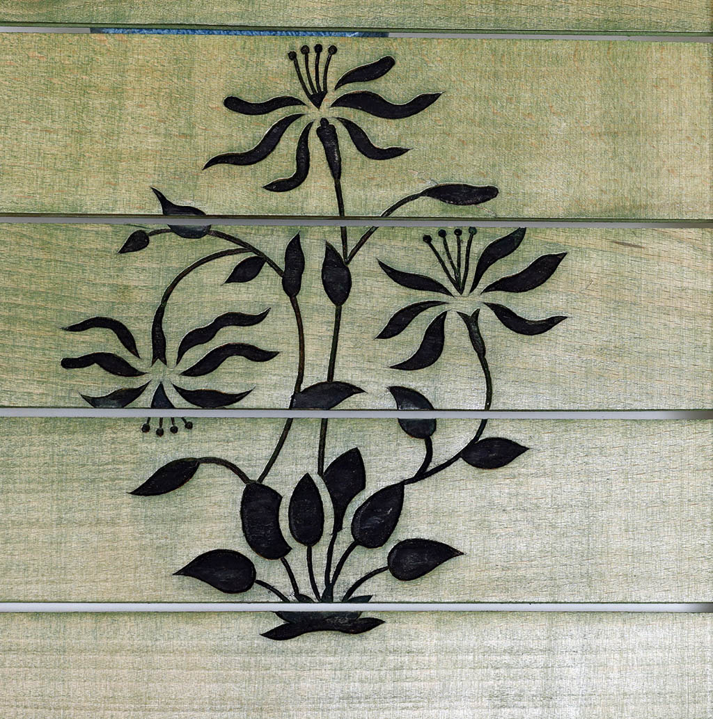 Carved Wooden Tray with Handle