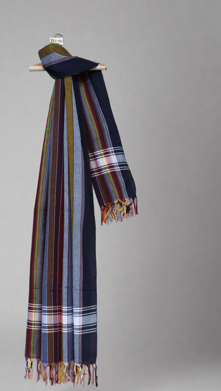 Multicolor Handloom Cotton Dupatta – Crafted in Bengal