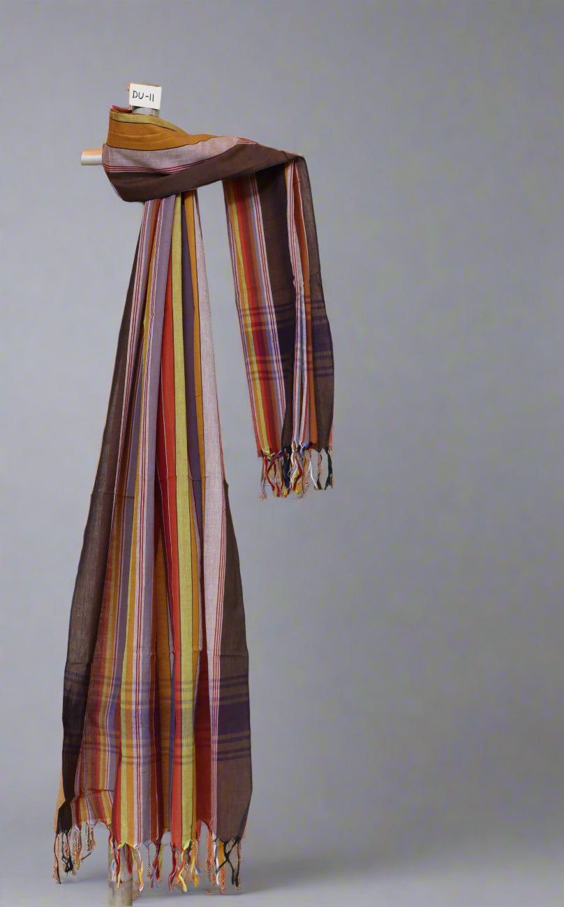 Multicolor Handloom Cotton Dupatta – Crafted in Bengal