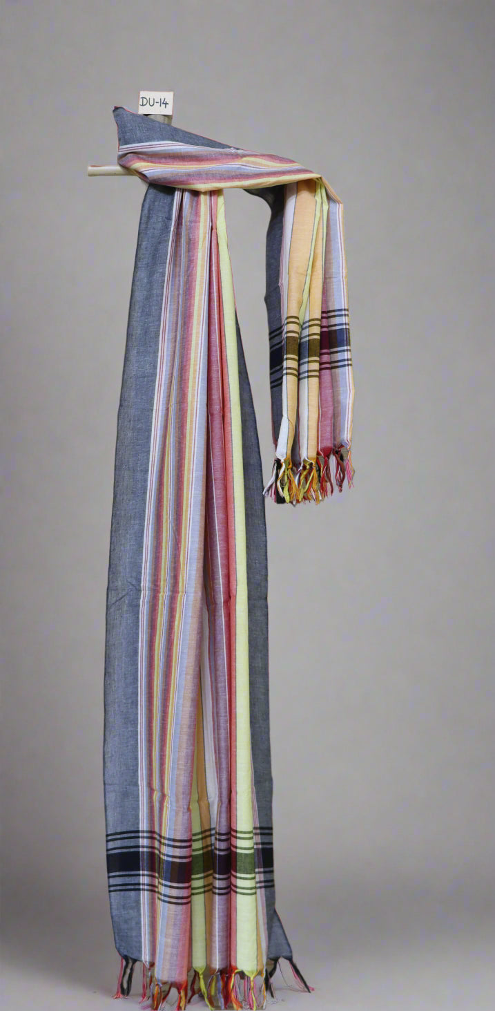 Multicolor Handloom Cotton Dupatta – Crafted in Bengal