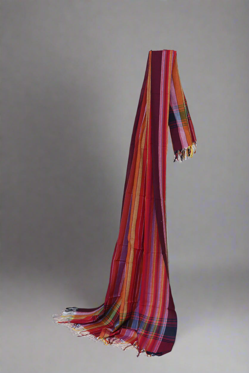 Multicolor Handloom Cotton Dupatta – Crafted in Bengal