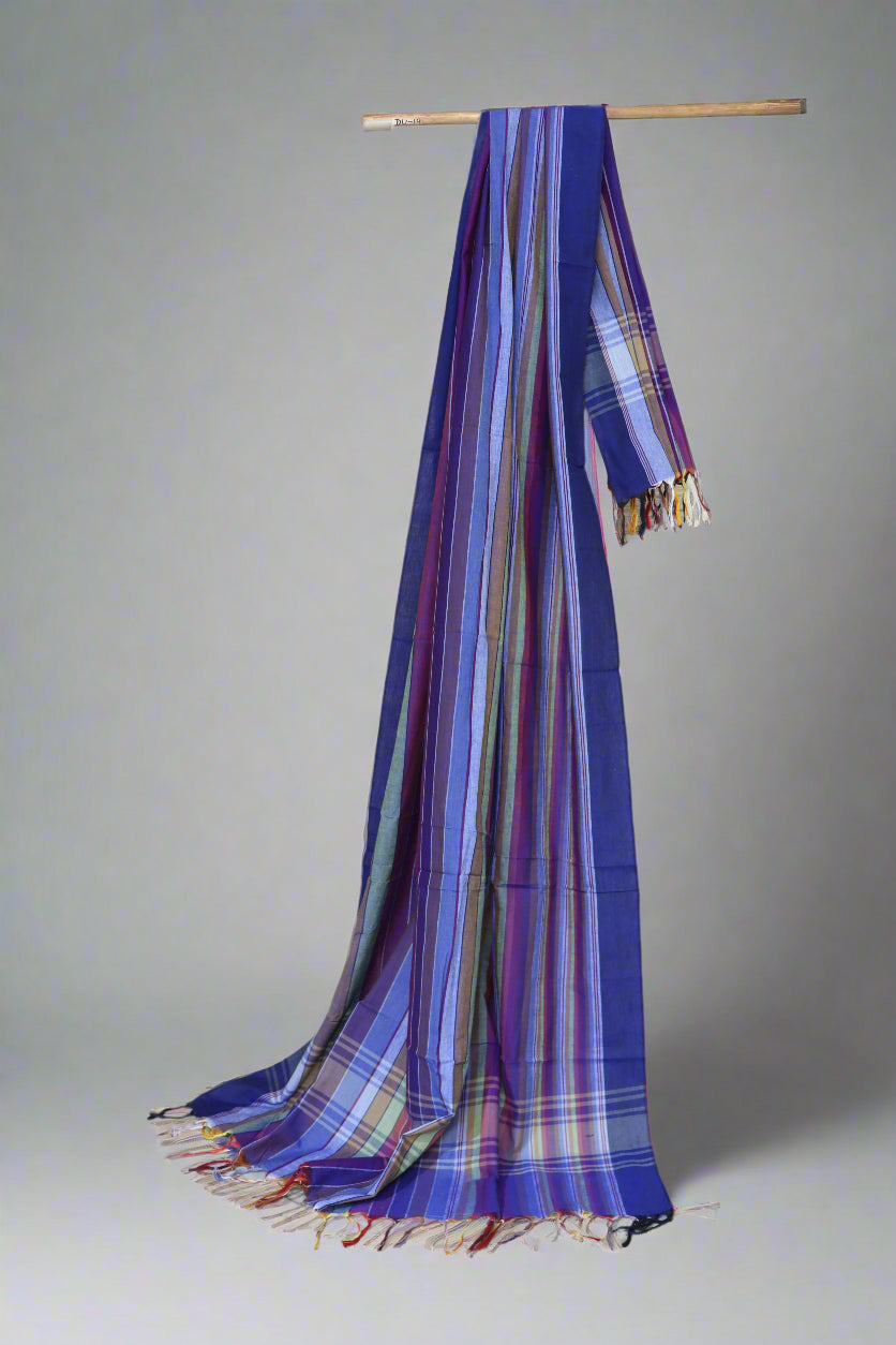 Multicolor Handloom Cotton Dupatta – Crafted in Bengal