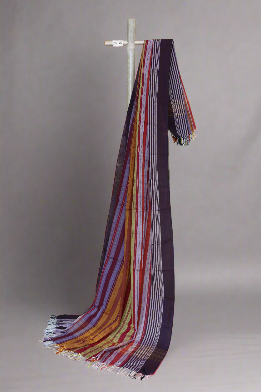 Multicolor Handloom Cotton Dupatta – Crafted in Bengal