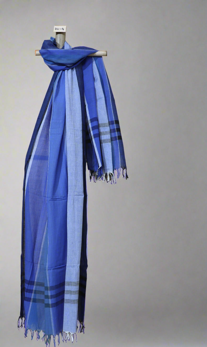 Multicolor Handloom Cotton Dupatta – Crafted in Bengal