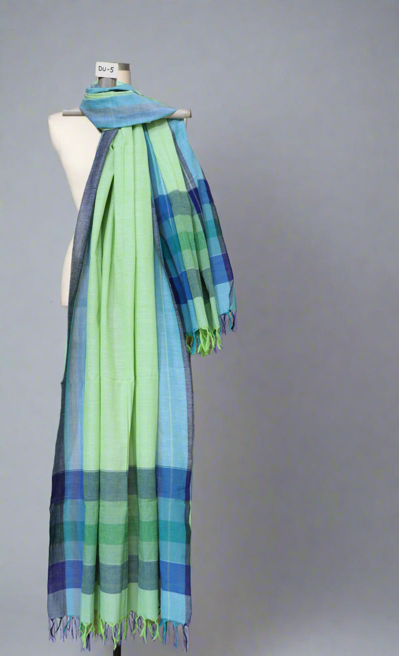 Multicolor Handloom Cotton Dupatta – Crafted in Bengal