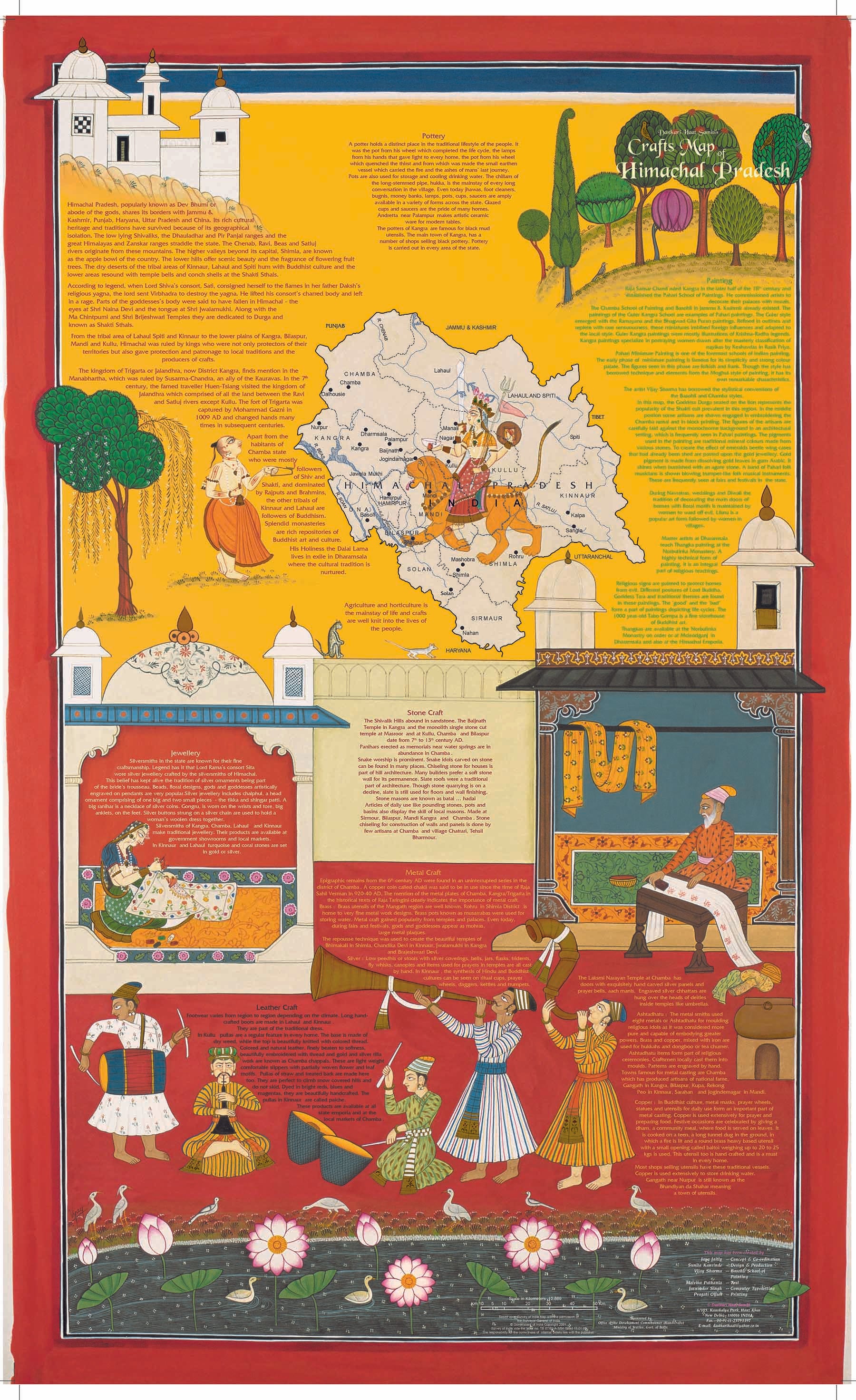 Crafts & Textiles Map of Himachal Pradesh