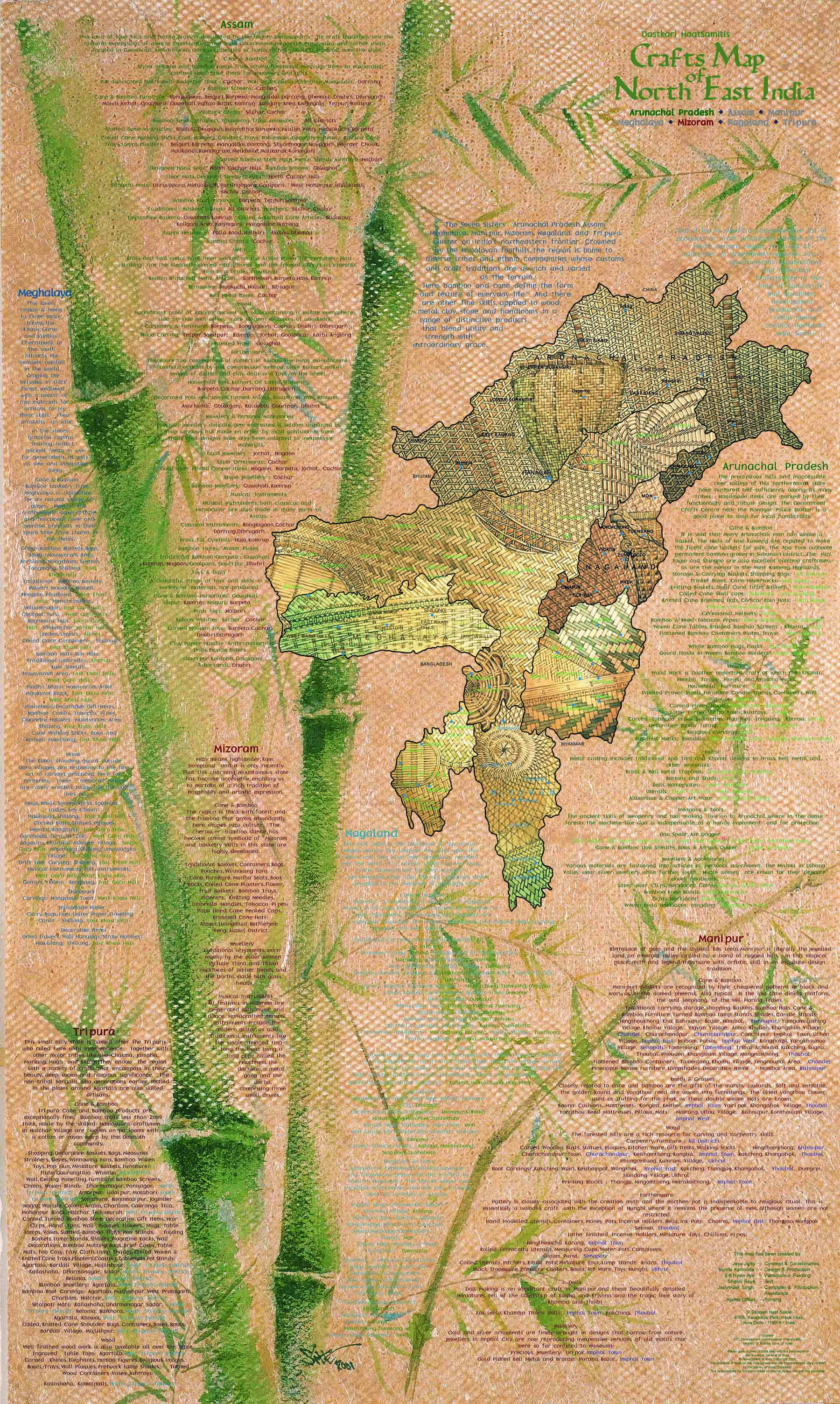 Crafts & Textiles Map of North East India