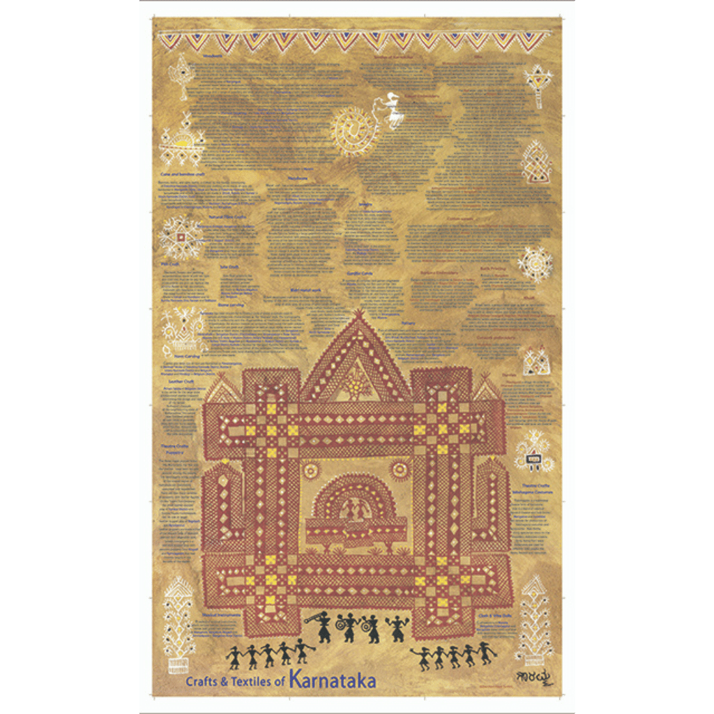 Crafts & Textiles Map of Karnataka, Single Side Print - Back
