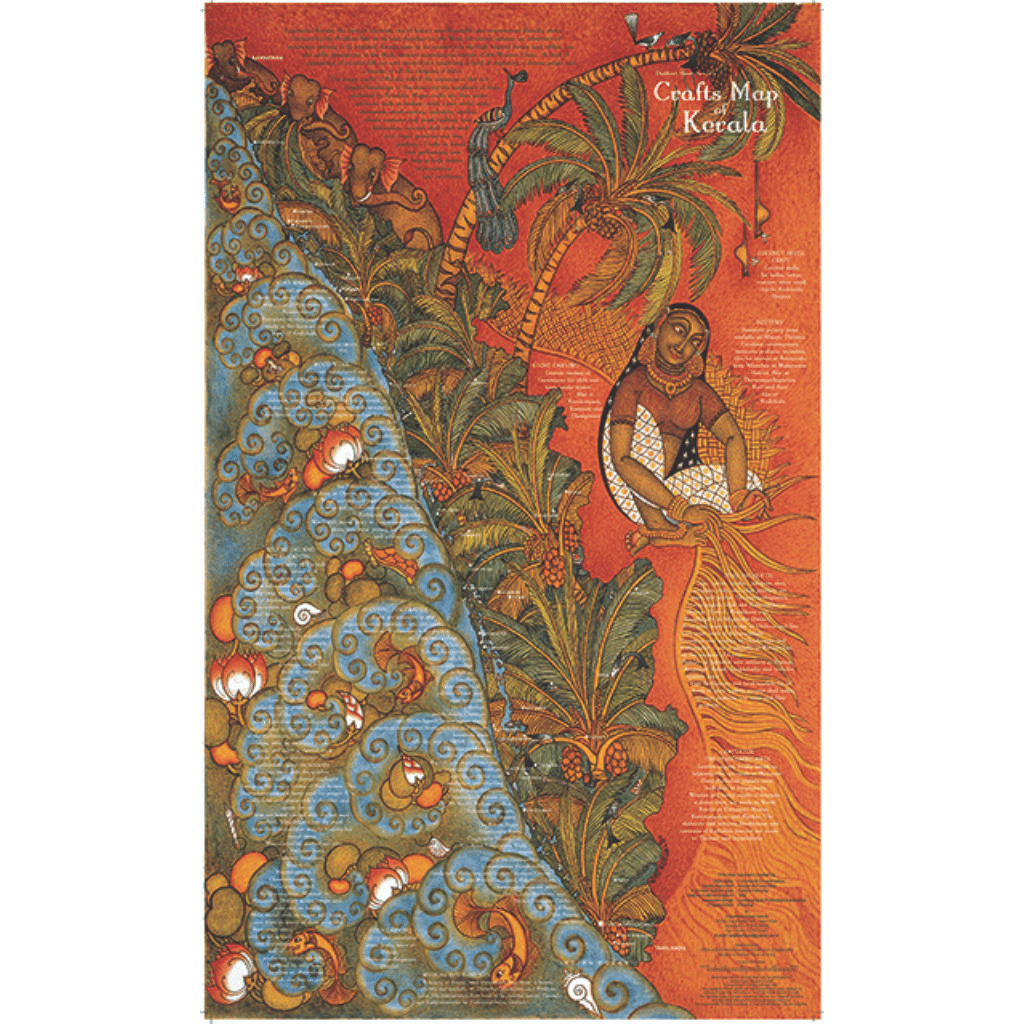 Crafts & Textiles Map of Kerala - Double Side Print