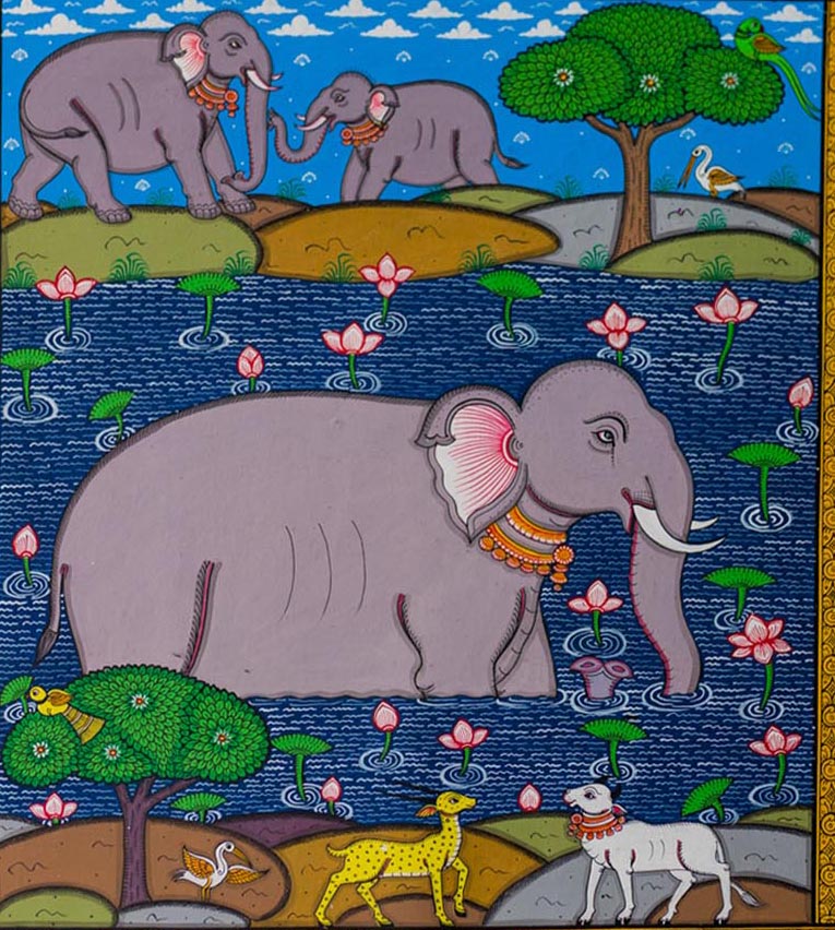 Pattachitra Painting -Elephant Story