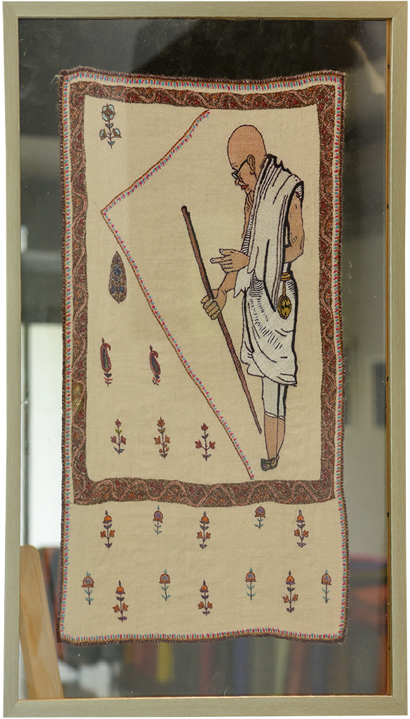 Mahatma Gandhi's Portrait - Sujni Embroidery