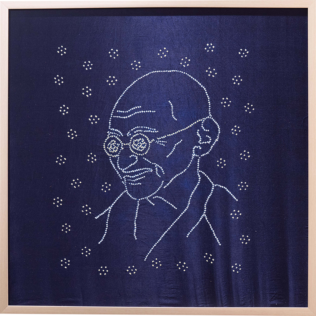 Gandhi's Portrait - Tapestry in Bandhini