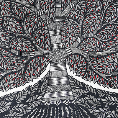 Godna painting "Tree of Life" by Ranjit Paswan