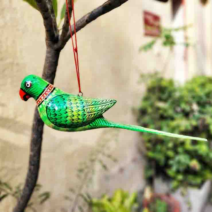 Patachitra Papier Mache Colourful Birds 10"