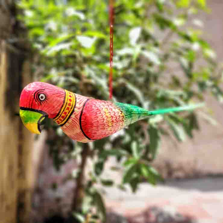 Patachitra Papier Mache Colourful Birds 17"