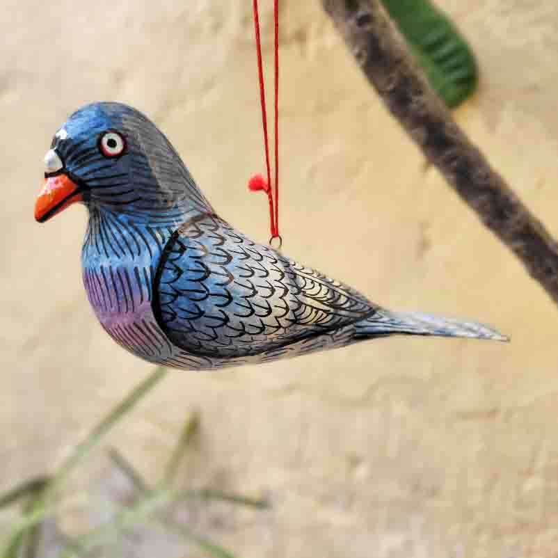 Patachitra Papier Mache Colourful Birds 10"