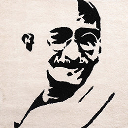 Mahatma Gandhi Woven Wool Carpet by Abdul Kalam – 30"x30" (Unframed)