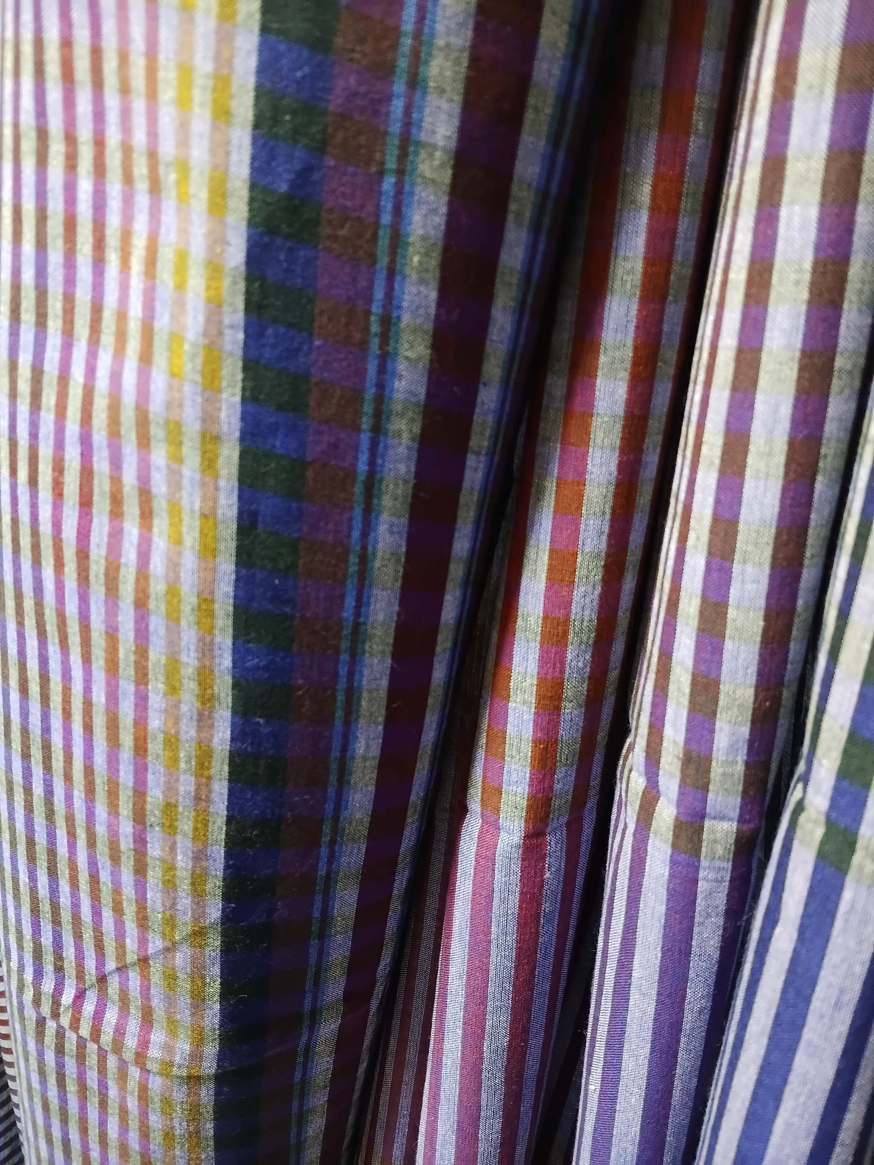 Contemporary Gamchha Cotton Saree – Indigo Green Stripe