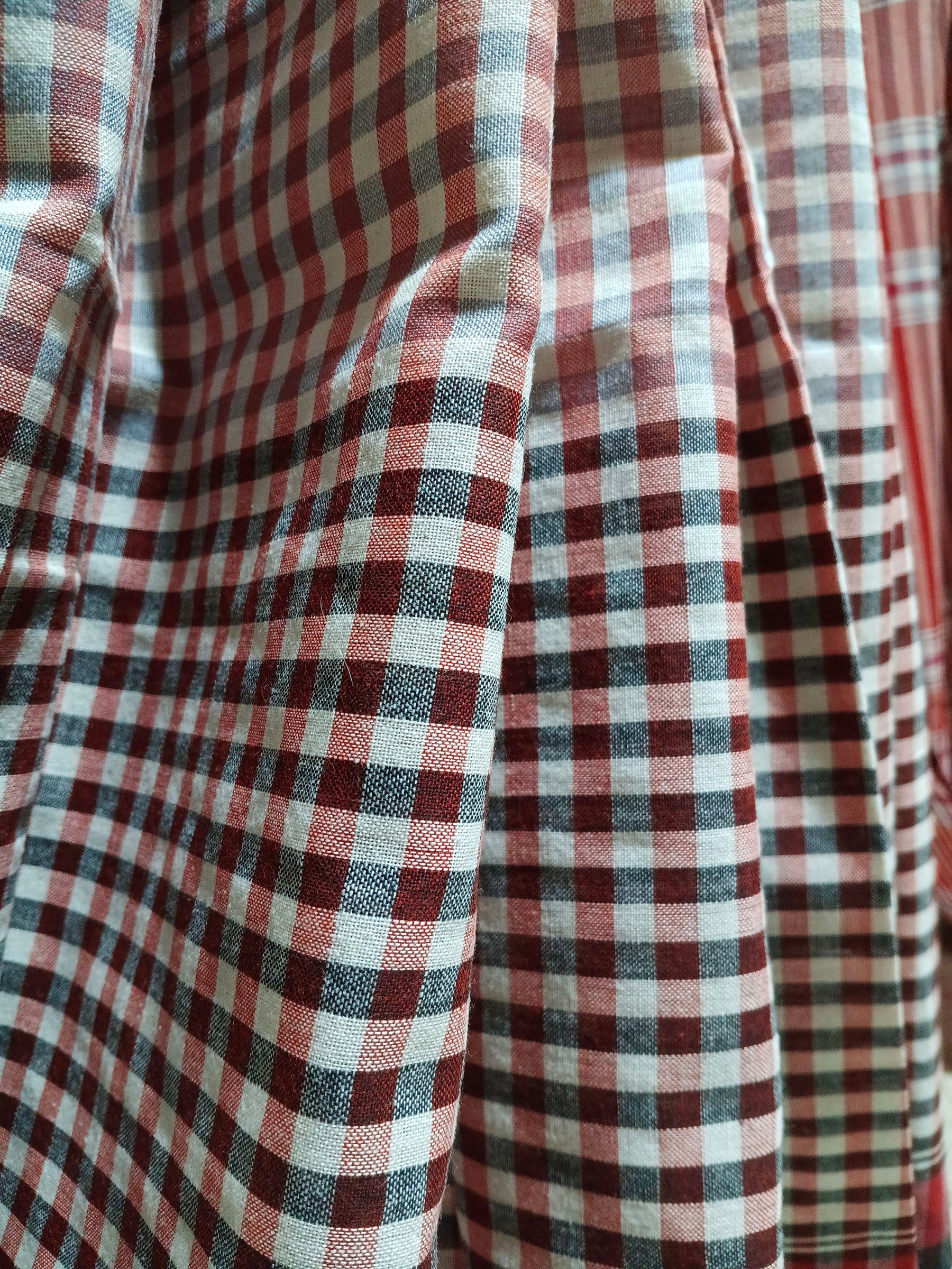 Contemporary Gamchha Cotton Saree – Soft Rose Pink & White Checks