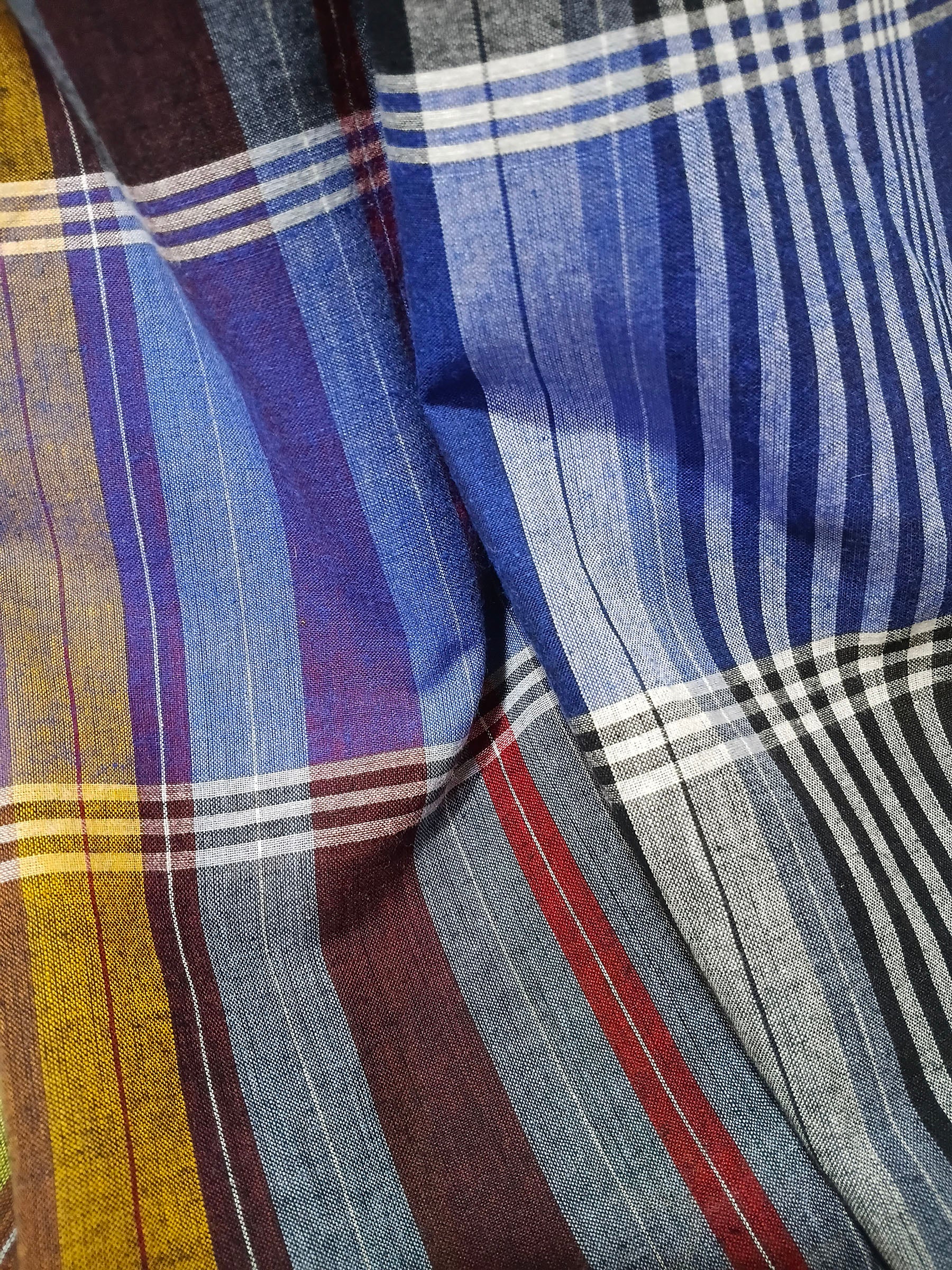 Multicolor Checked Handloom Cotton Saree
