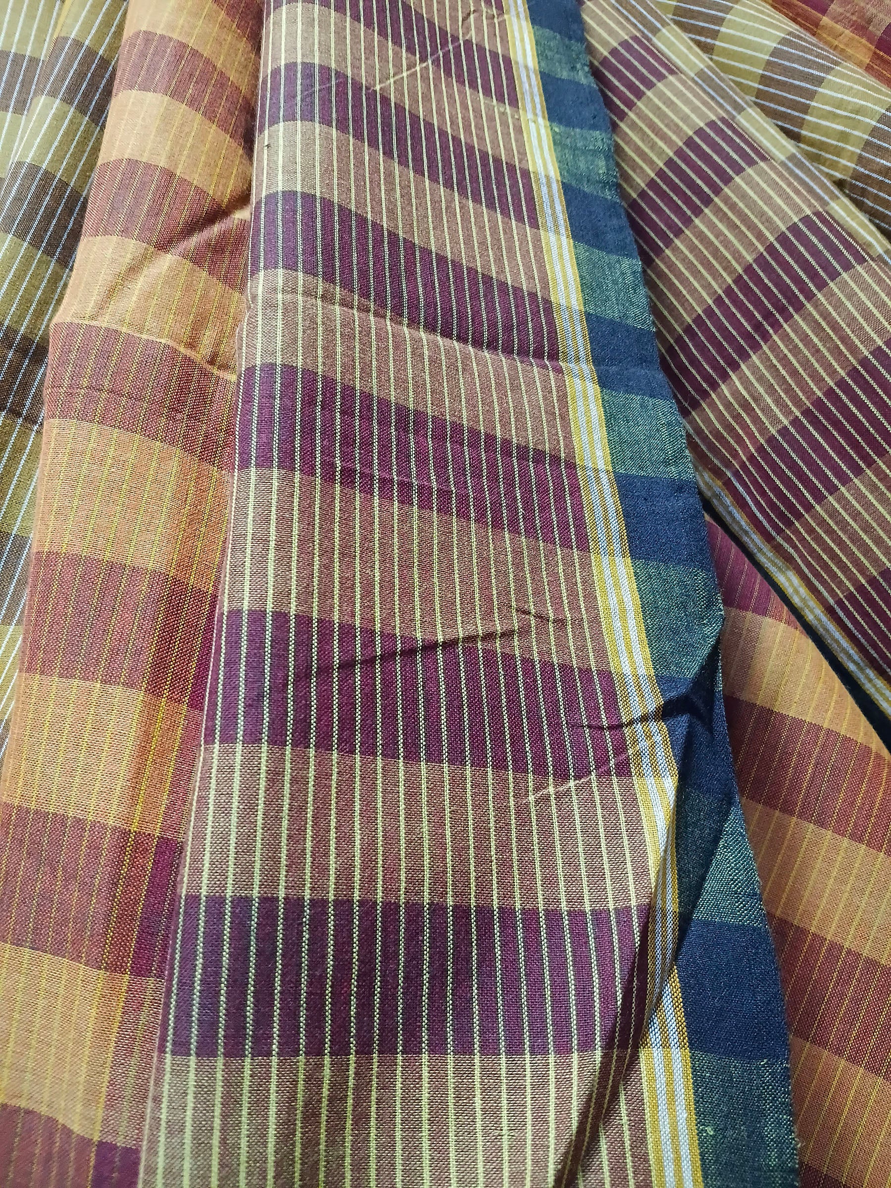 Sunset Check Handloom Cotton Saree