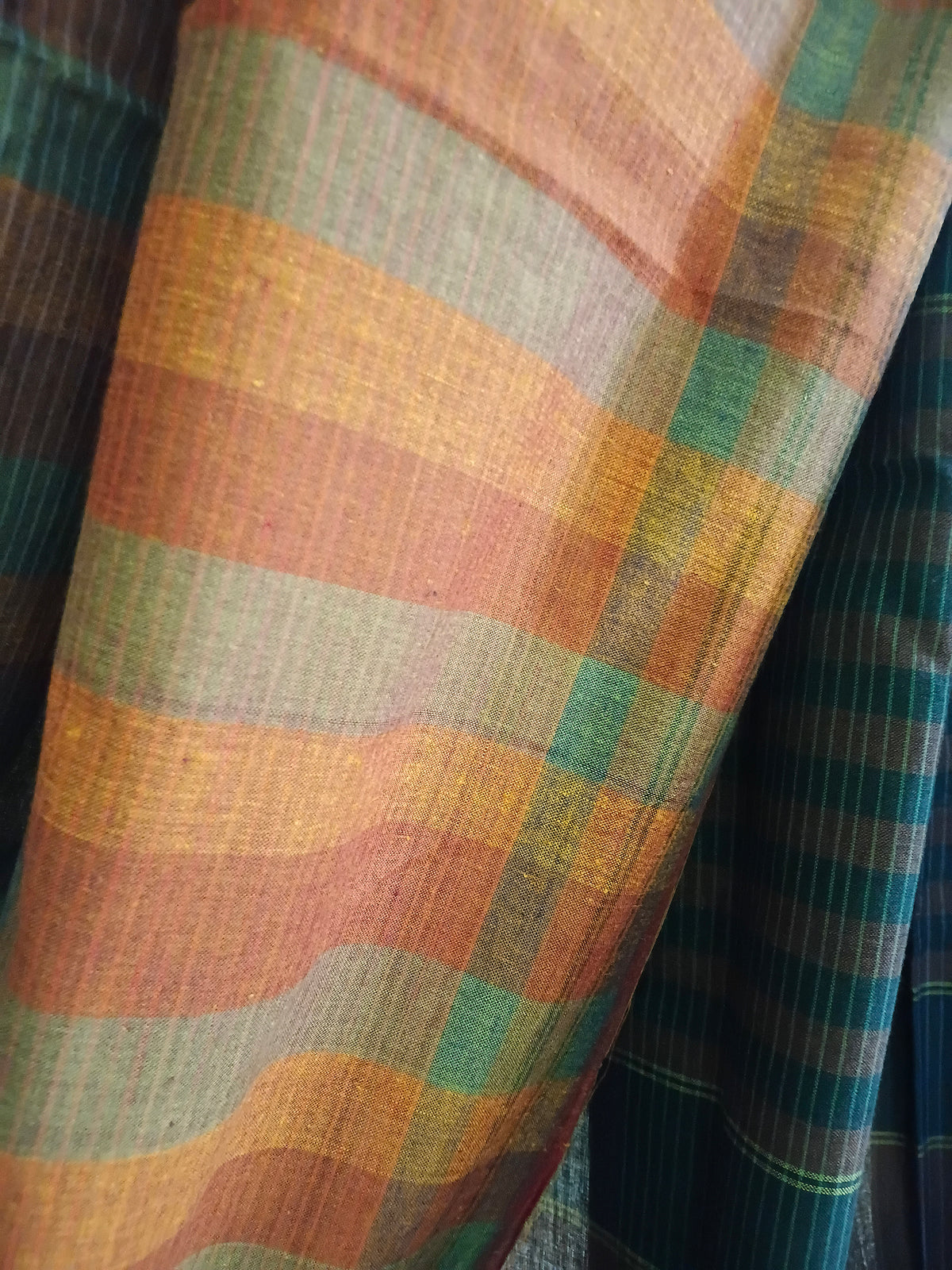 Earthy Striped Handloom Gamchha Saree